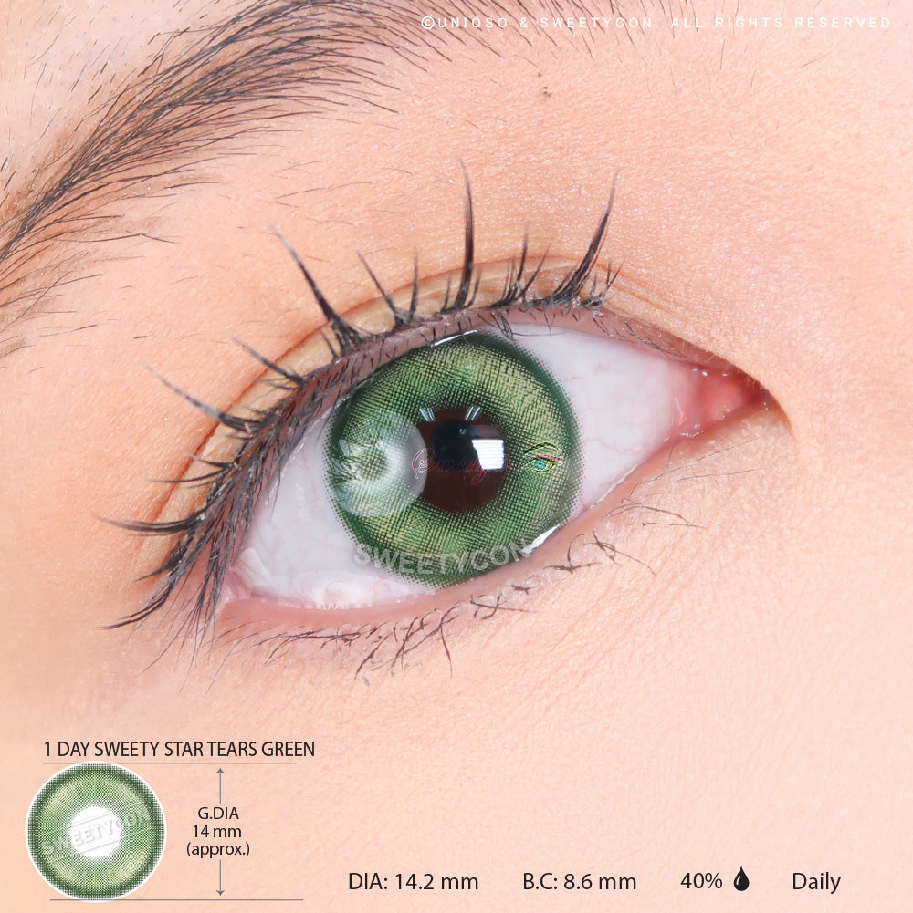 1 Day Sweety Star Tears Green (10 lenses/pack)