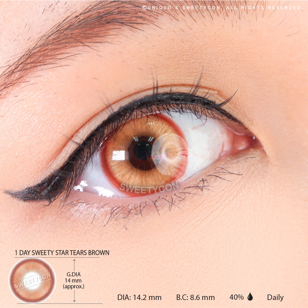 1 Day Sweety Star Tears Brown (10 lenses/pack)
