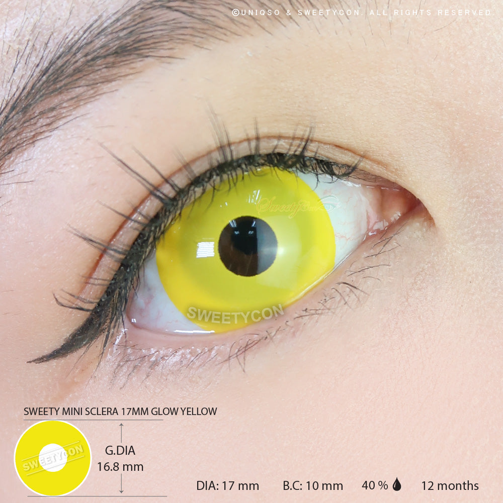 Sweety Mini Sclera 17mm UV Glow Yellow
