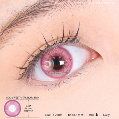 1 Day Sweety Star Tears Pink (10 lenses/pack)