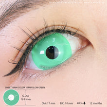 Load image into Gallery viewer, Sweety Mini Sclera 17mm UV Glow Green