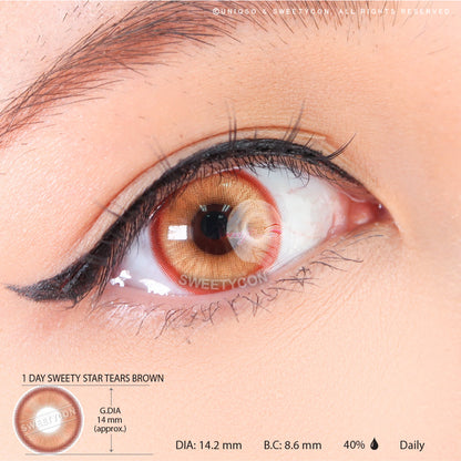 1 Day Sweety Star Tears Brown (10 lenses/pack)