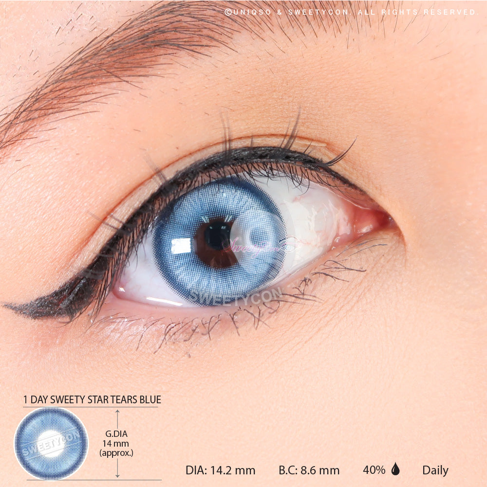1 Day Sweety Star Tears Blue (10 lenses/pack)