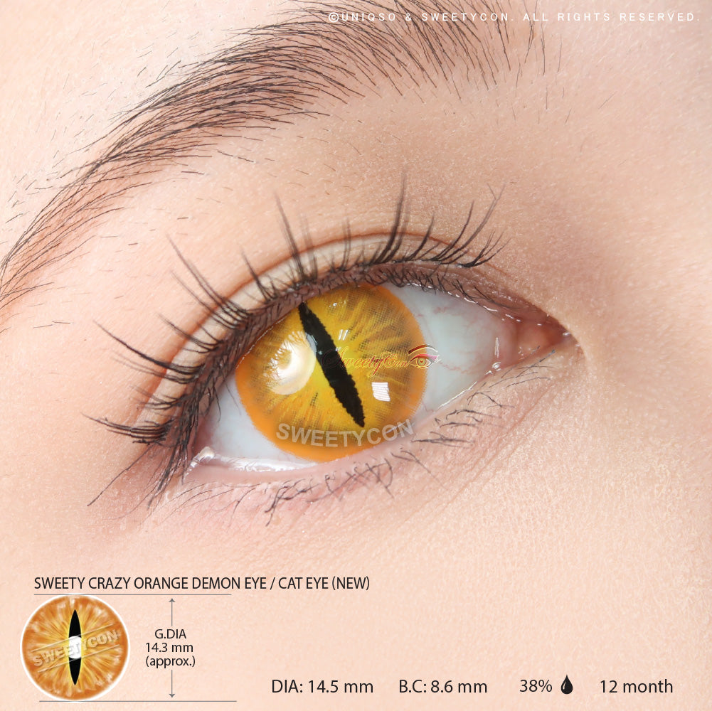 Sweety Crazy Lens Orange Demon Eye / Cat Eye (New)