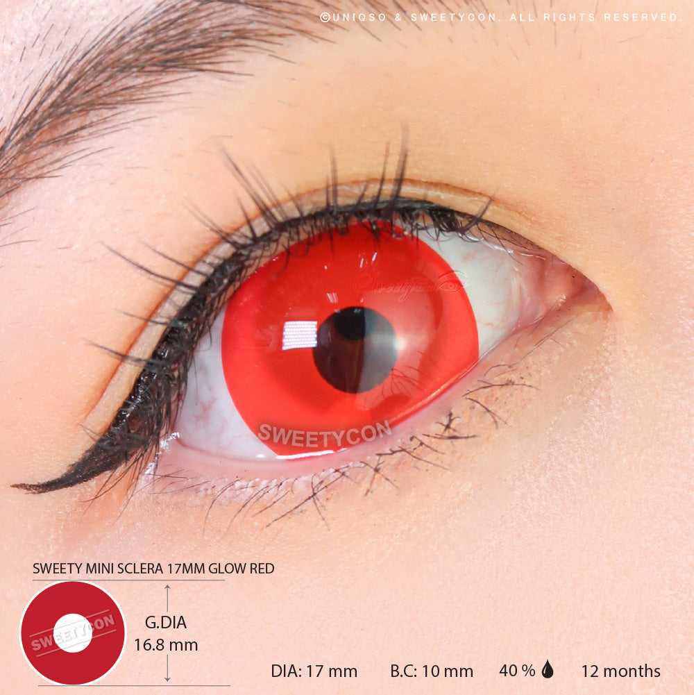 Sweety Mini Sclera 17mm UV Glow Red
