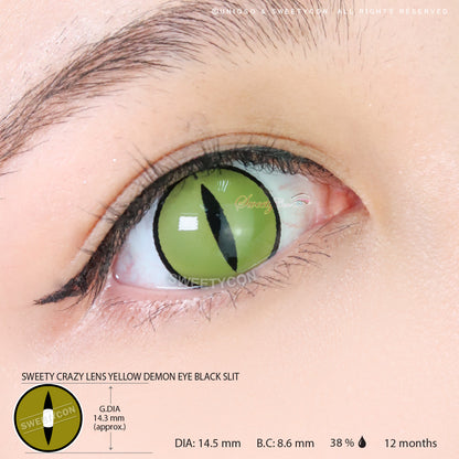 Sweety Crazy Lens Yellow Demon Eye Black Slit