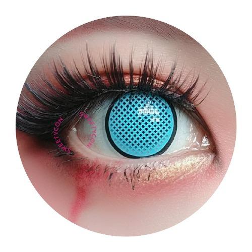 Sweety Crazy Lens - Cyan Mesh with Black Rim