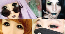 Load image into Gallery viewer, Sweety Black Sclera Lens Sabretooth/Blackout/Black With Prescription-UNIQSO Express