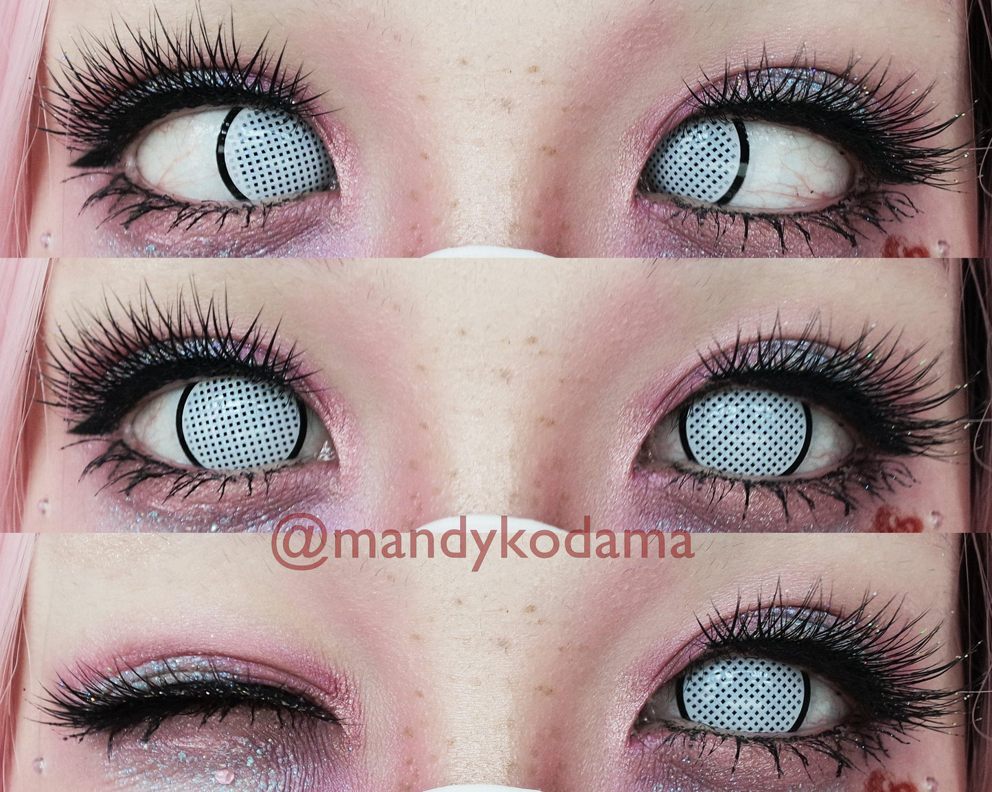Sweety Crazy Lens - White Mesh with Black Rim